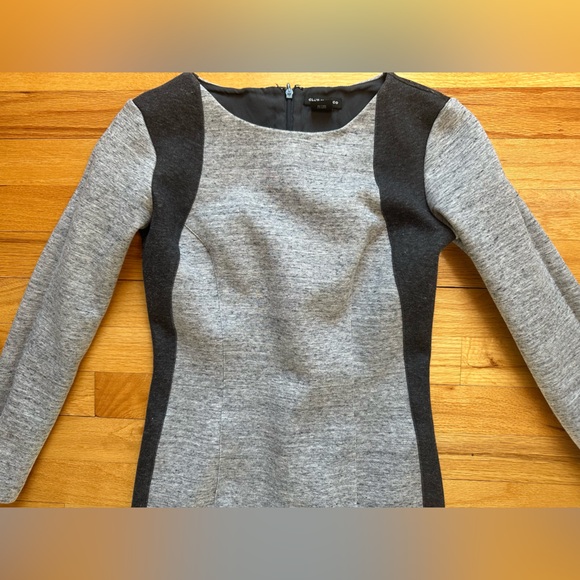 Club Monaco Gray Colorblock Long Sleeve Sheath Dress - Picture 3 of 7